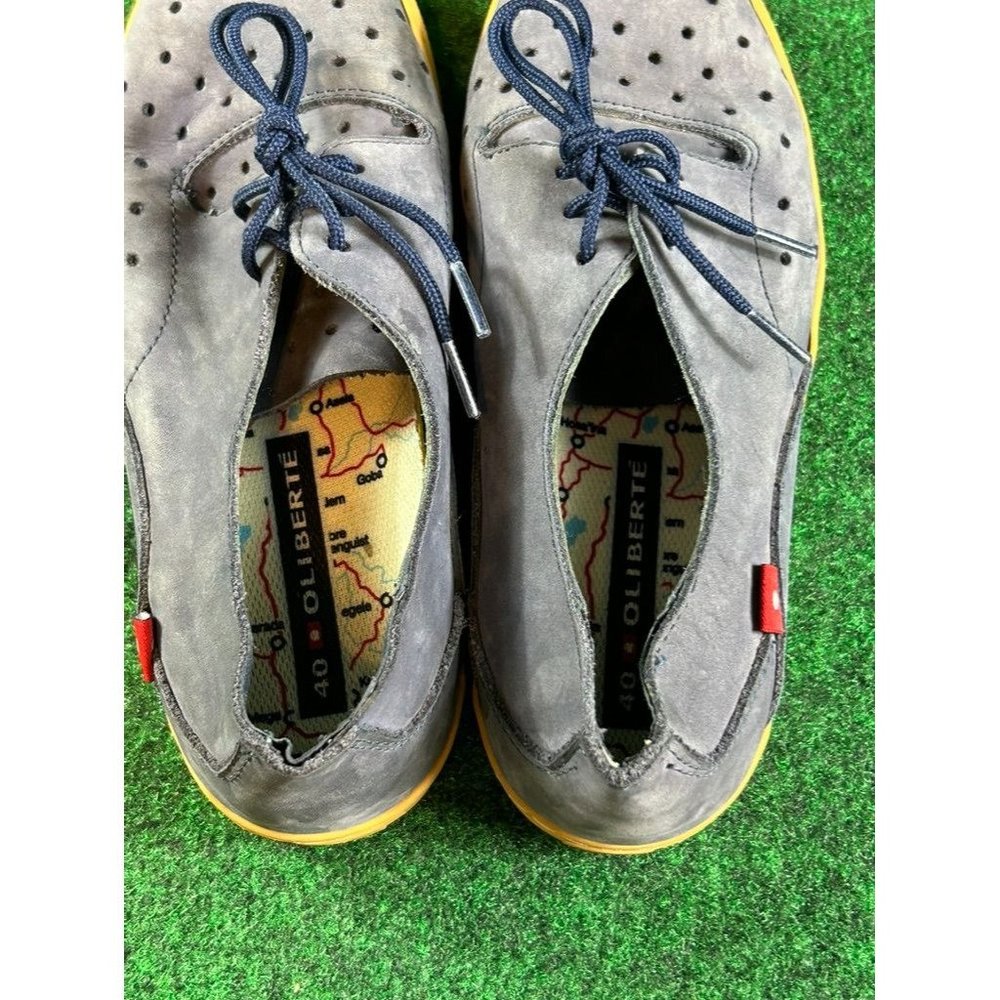 Oliberte Perforated Navy Nubuck Suede Athletic‎ Sneakers Womens Size 9 - Picture 7 of 8